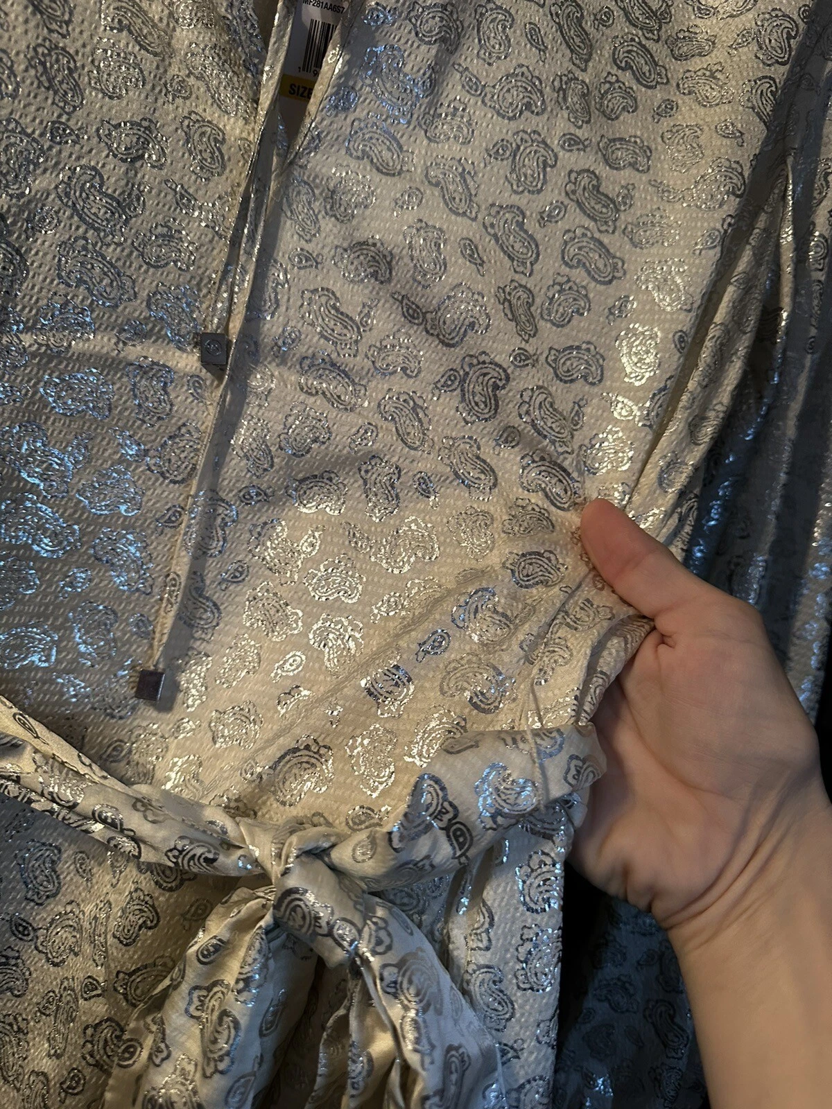 Abito a più livelli Michael Kors donna stampa paisley lamina collo a V taglia M