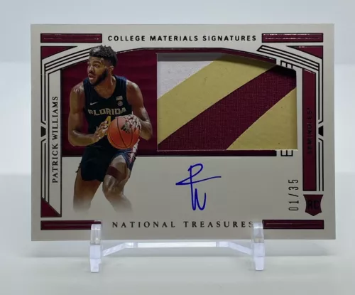2020 NATIONAL TREASURES PATRICK WILLIAMS 3 COLOR RPA - ON-CARD AUTO 1/35 ROOKIE