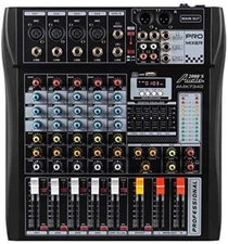 Audio2000'S AMX7342 Six-Channel Audio Mixer with USB Interface and Sound Effect