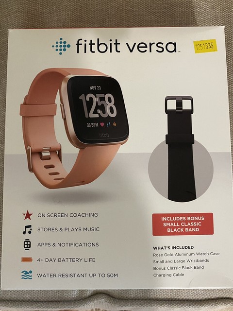 Fitbit Versa Fitness Smartwatch - Peach/Rose-Gold Aluminium (FB504RGPK) for sale online | eBay