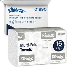 Kleenex Multifold Paper Towels 01890 , White, 16 Packs/Case, 150 Tri Fold Towel