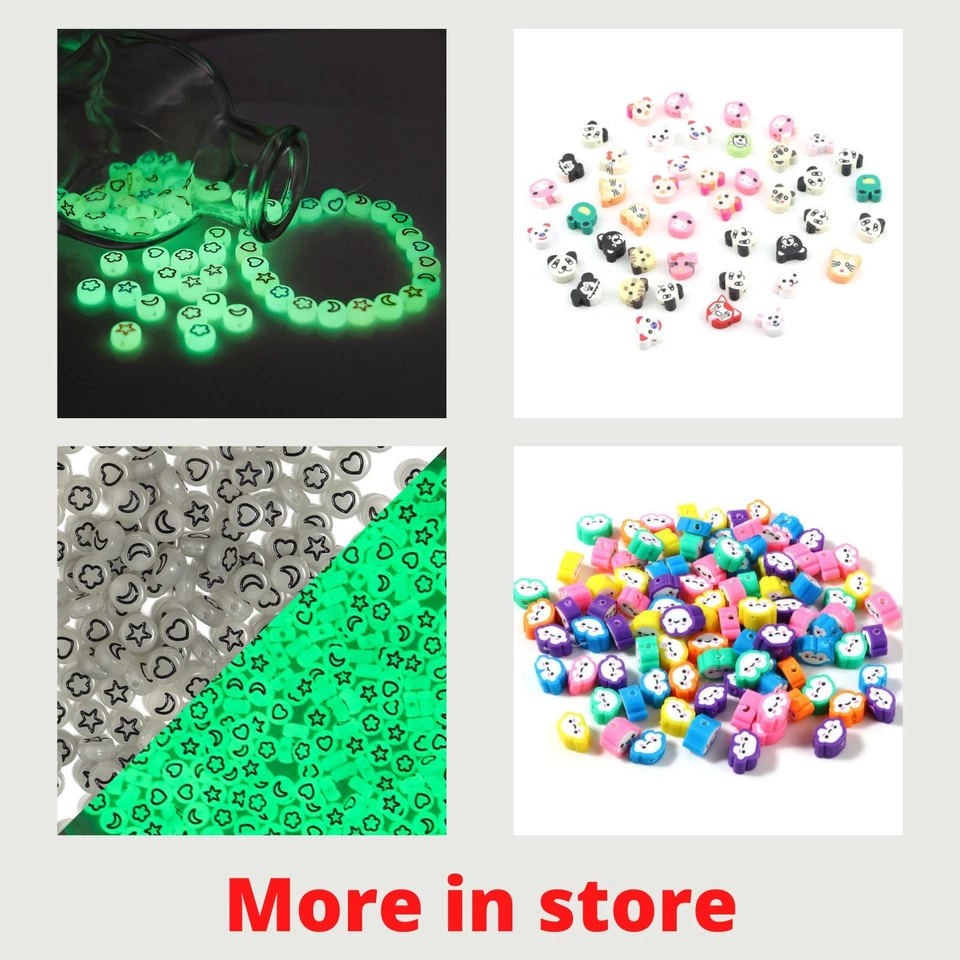 Handmade Polymer Clay Candy Beads Random Bracelets Jewelry Pendants Making - Image 3 of 4