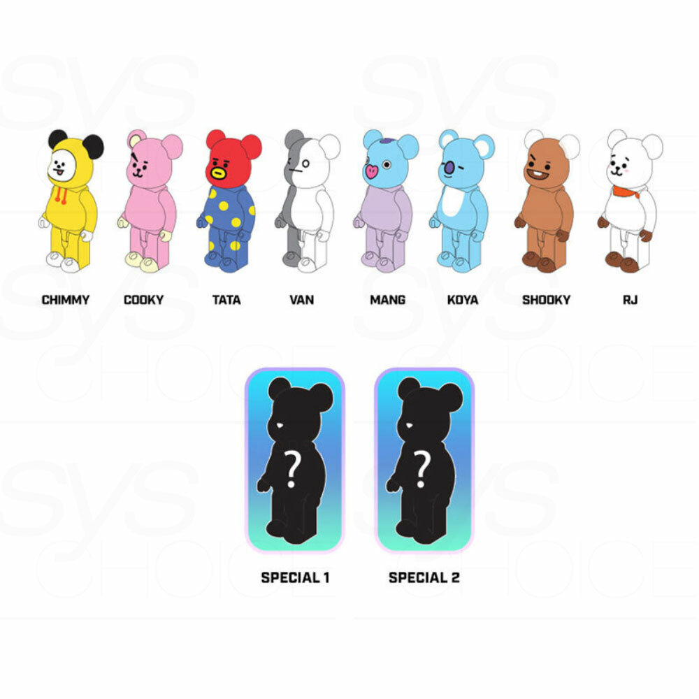 BTS BT21 OfficiaI Authentic Goods BEARBRICK Figure 10SET +