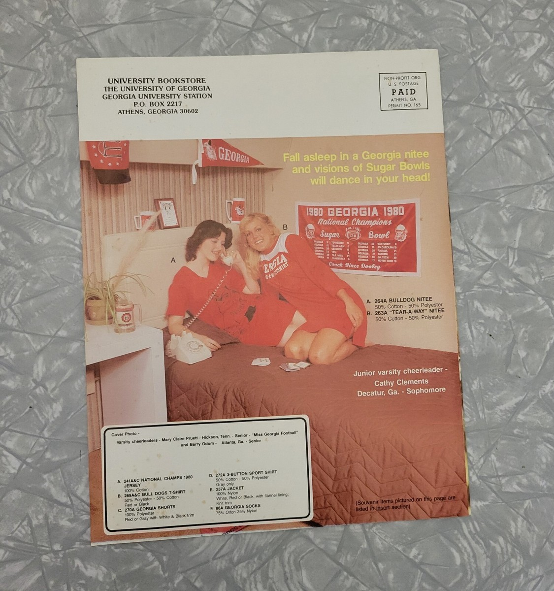 Vintage 1981 University of Georgia UGA Bookstore Clothes Bulldog