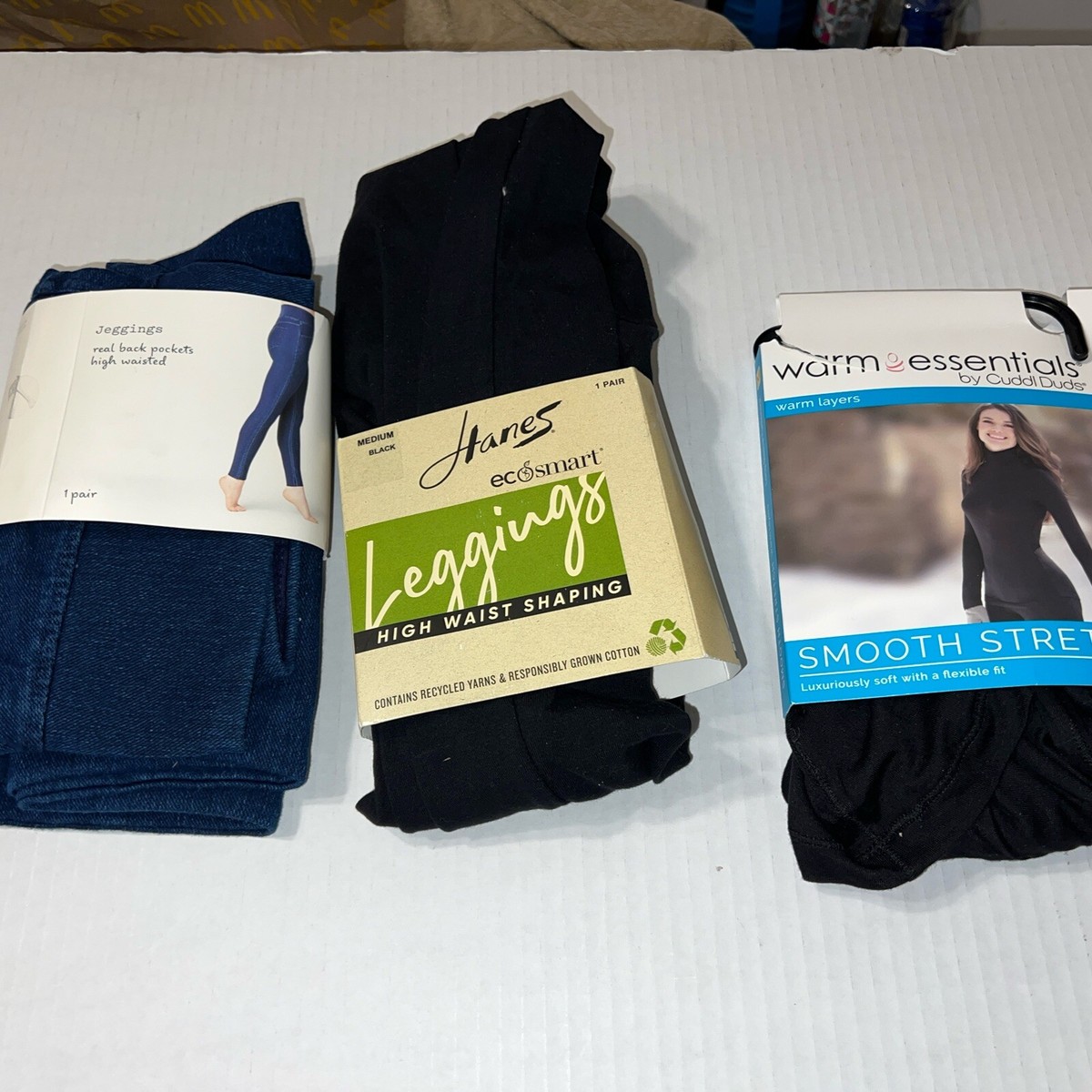 Cuddl Duds Top New Day Leggings Hanes High Waist Shaping