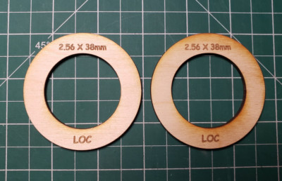 2.56'' X 38mm Centering Ring Set For LOC model rocket Tubes