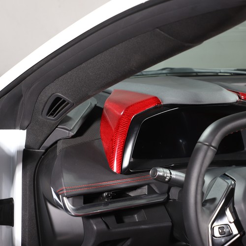 Red Real Carbon Fiber Full Interior Set Decor Cover Trim Kit for Corvette C8 20+ - Picture 341 of 444