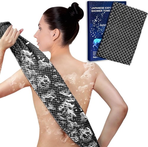 Exfoliating Washcloth Shower Towels, Premium Japanese Exfoliating Bo...
