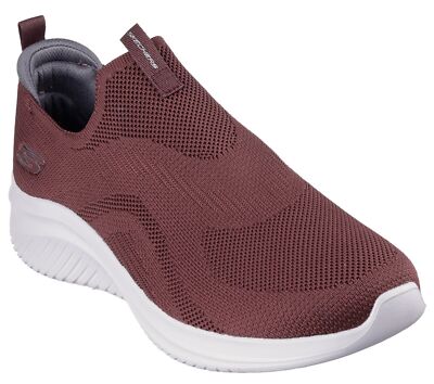 Men Skechers Shoes Slip On Sport Comfort Burgundy Memory Foam Casual Soft  232682