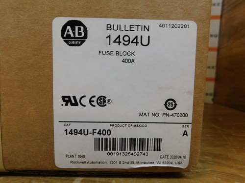 Allen Bradley 1494U-F400 Ser A Fuse block NEW CSQ - 第 1/3 張圖片