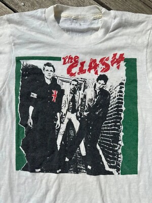 Rare! The Clash Tour Band , Short Sleeve White T-shirt For Fan's , Size S to 5XL