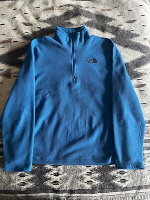 The North Face Men's S 1/4 Zip Blue Pullover Fleece Jacket