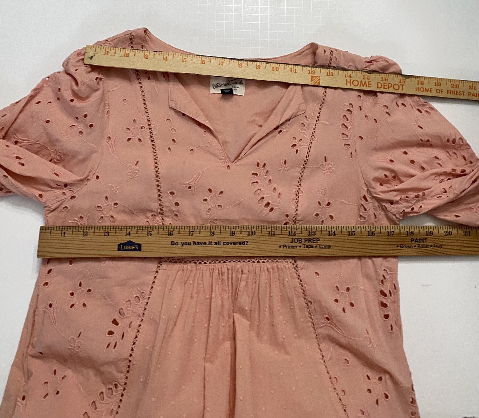 Universal Thread peach colored eyelet cotton dres… - image 3