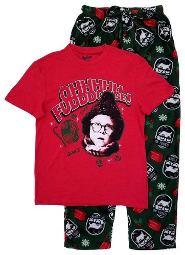 Men's A Christmas Story 2pc Ralphie "Oh Fudge" Sleepwear Pajama Set Size M L NWT - 第 1/1 張圖片