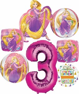 Princess Rapunzel Party Supplies 3rd Birthday Orbz Balloon Bouquet