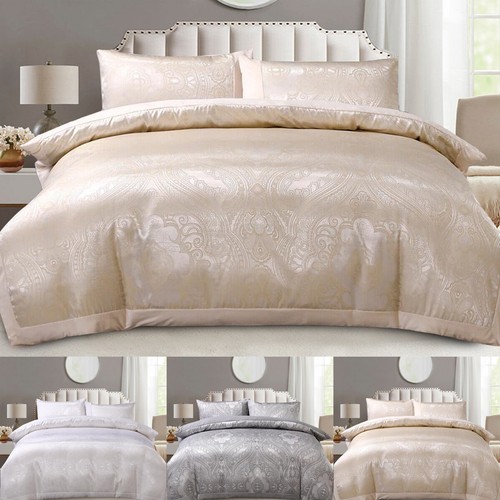 Luxury Jacquard Camden Duvet Cover Quilted Double King Super King Size