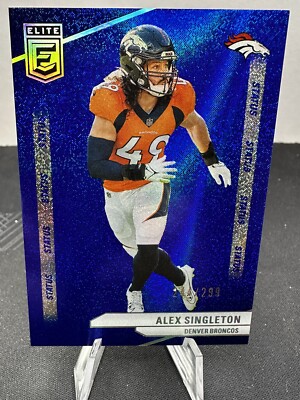  2024 Donruss Elite Alex Singleton Status Blue Sparkle /299 Denver Broncos