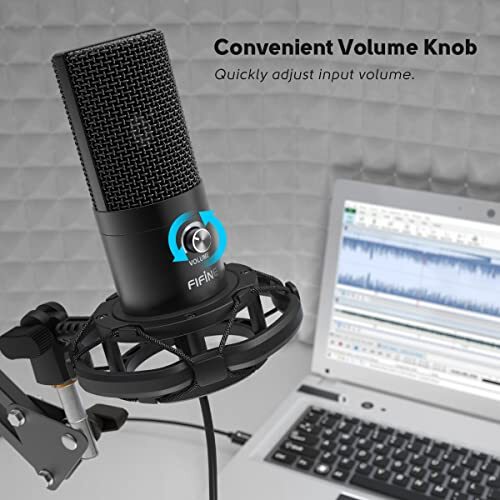 Studio Condenser USB Microphone Computer PC Microphone Kit with Black - Picture 4 of 6