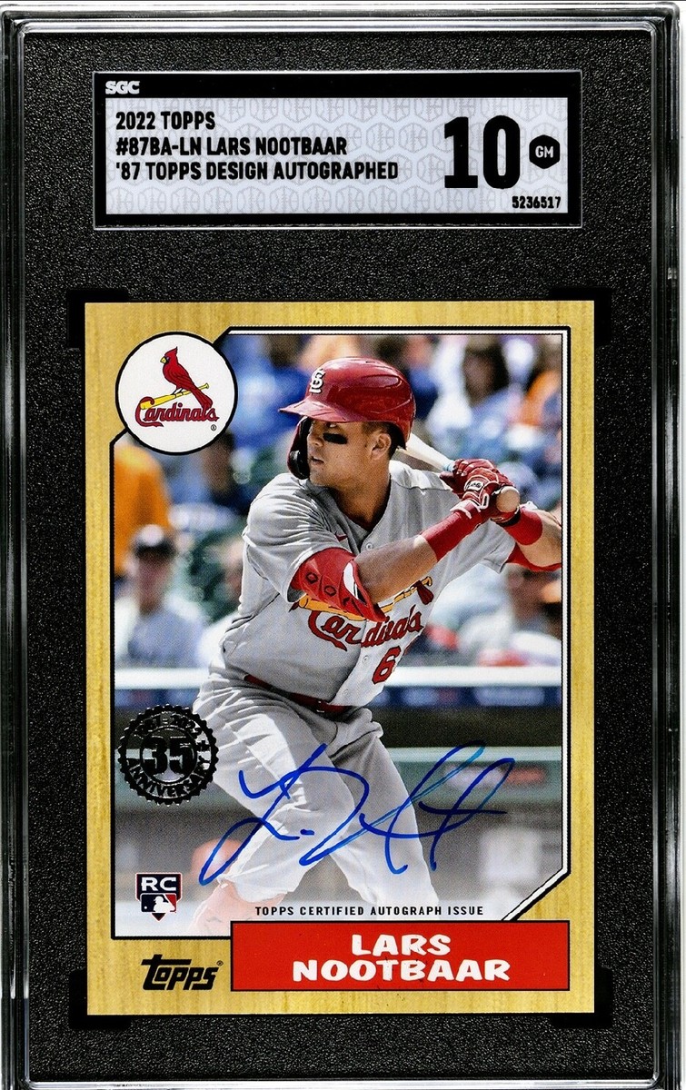 Lars Nootbaar 2022 Topps Rookie Auto 1987 Style 87BA-LN SGC Lars Nootbaar 2022 Topps Rookie Auto 1987 Style 87BA-LN SGC