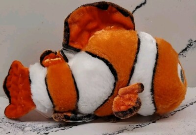 Genuine Disney Store Finding Nemo Plush 9'' Orange Clown Fish Stuffed Animal Toy