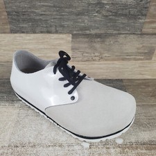 Scarpe donna Birkenstock Maine taglia 6 - 6,5 bianche vernice pelle scamosciata stringate