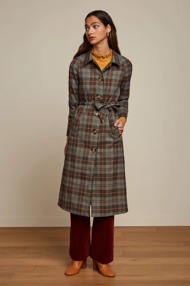 King Louie »RACHEL JONES CHECK« TARTAN Karo Raglanärmel MANTEL Coat Rockabilly - Bild 2 von 4