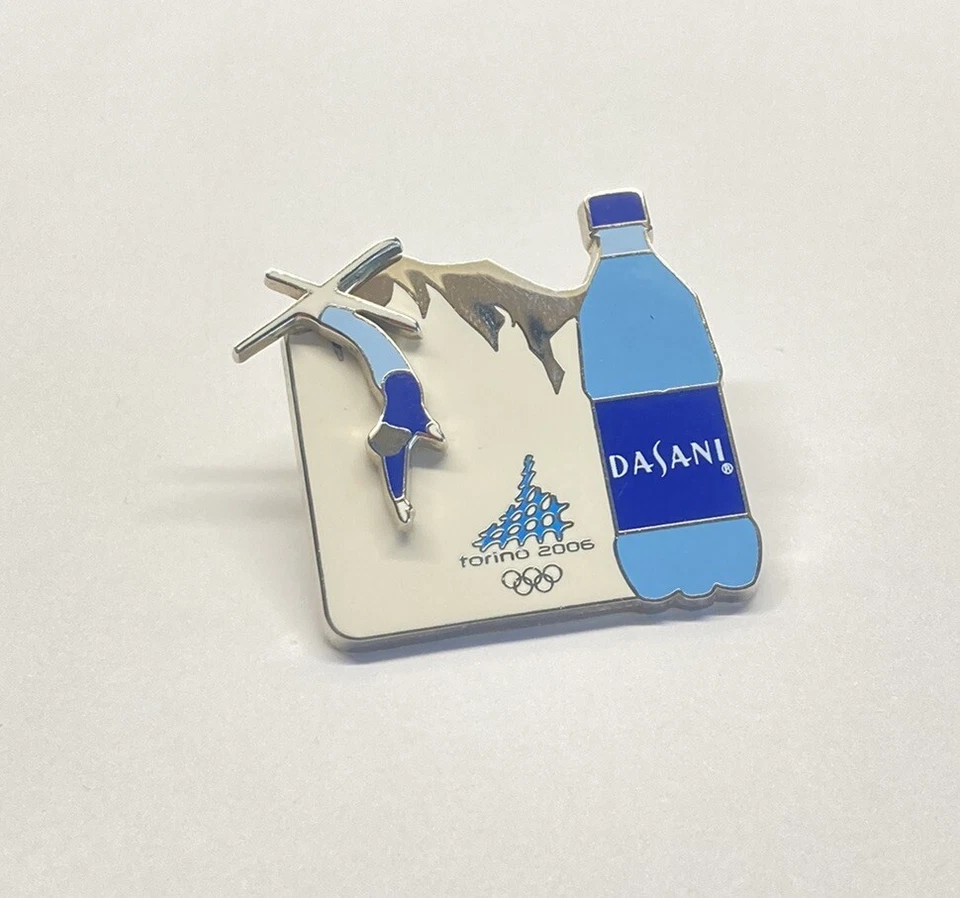 Torino 2006 Olympics Freestyle Ski Lapel Pin Enamelled Mountains Dasani Water - Image 3 of 4