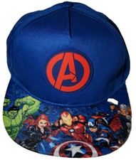 MARVEL Avengers Baseball Cap Hat youth size Blue Print Bill 5 Panel Cap NWT