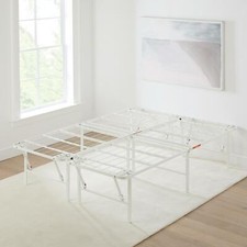 White Platform Bed Frame 14 Inch Steel Mattress Foundation Metal Heavy Duty