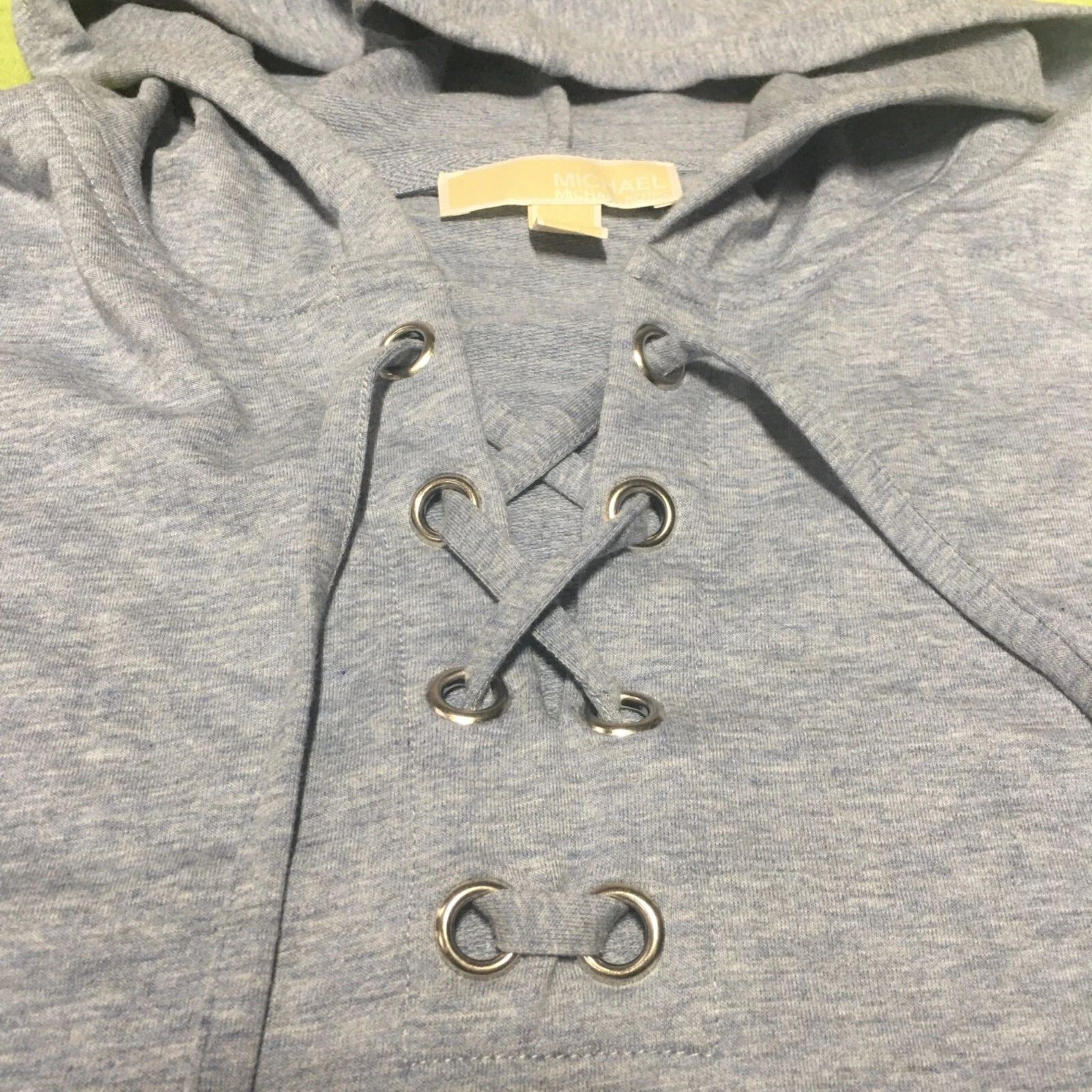 Felpa con cappuccio pullover leggera Michael Kors morbida stringata donna taglia L