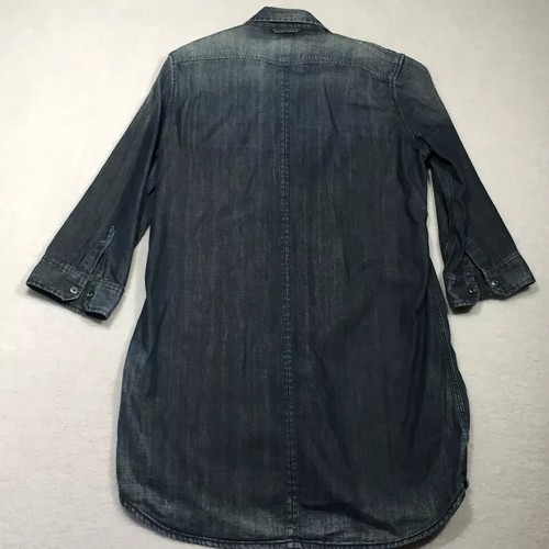 G Star Raw Original Blue Denim Long Sleeve Button Front Dress /Long Shirt Small - Bild 16 von 21