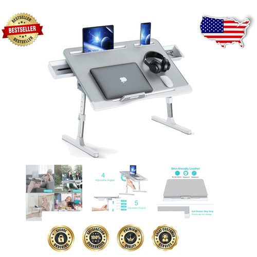 Multi-Functional Portable Laptop Desk with 2 Drawers - Perfect for Bed & Sofa