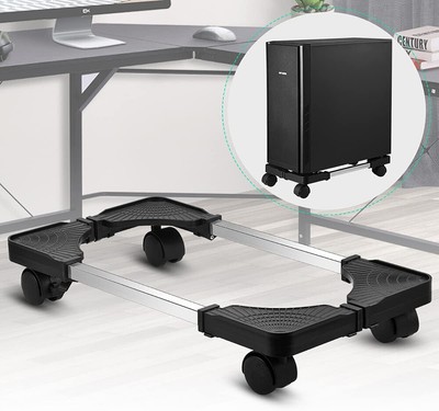 PC Wagen Rollwagen für Computer Tower Home Office Arbeit Desktop Ständer 4 Räder