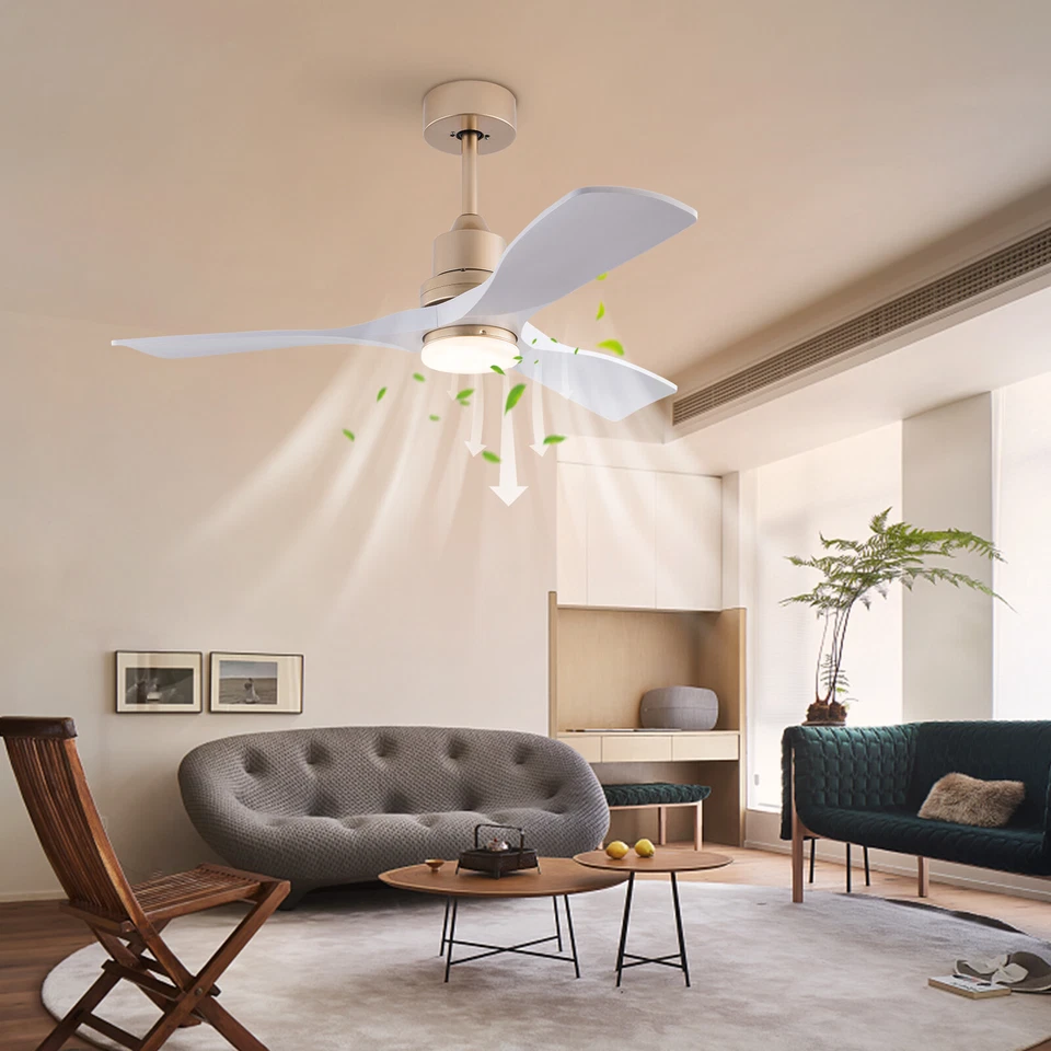 Indoor Ceiling Fan Light Bedroom Living Room Pendant Lamp & Remote Control - Image 2 of 4