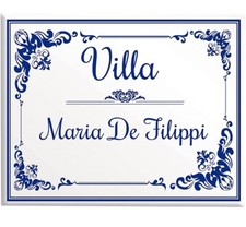 Targa in ceramica mattonella Personalizzato - numero civico - targa villa -...