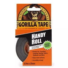 Gorilla Tape Handy Roll Wide & Gorilla Double Sided Square All Weather Black 9m
