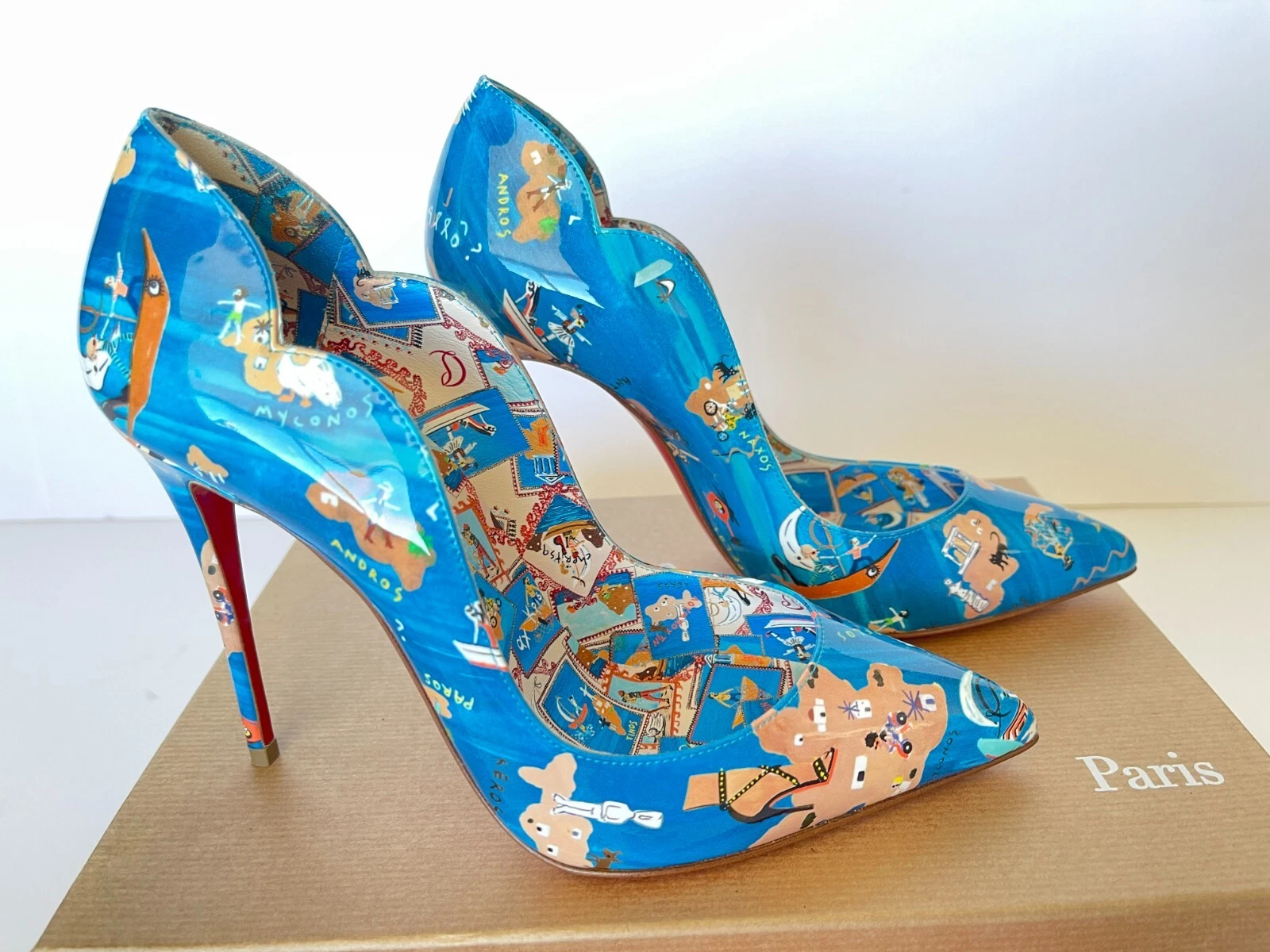 Christian Louboutin — Christian Louboutin Hot Chick 100 Loubi Odissey Patent Red Sole Pump Eur 37/US 7