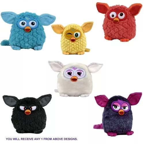 Furby 'Black, White, Blue, Yellow, Orange, Purple' Assorted 8 Inch Plush Soft To - Picture 1 of 1