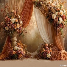 10'x10'CP Floral Curtain Scenic Hall Microfiber Fabric background backdrop SD350