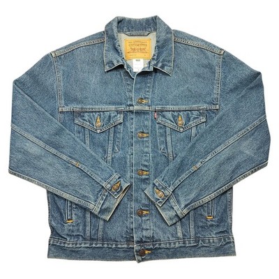 Vtg Levis 90s 00s 70508 7110 Denim Jean Trucker Jacket Mens M Western Cowboy