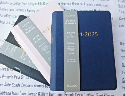 Scrapbook Notizblock 2024-2025 Tagebuch & Stift Set Eccolo 18 Monate Wochen Taschenplaner