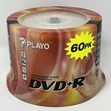 Playo DVD R 60 Pack Professional Grade Recordable 4.7GB 120min 1-16X NEW Sealed