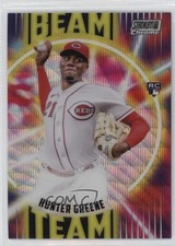2022 Topps Stadium Club Chrome Beam Team Wave Refractor Hunter Greene 06bg