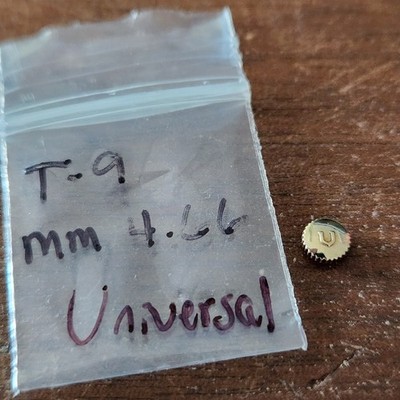 VTG Universal Geneve Watch Crown -Tap 9 -Approx 4.7mm Diameter- Pre Owned- Clean