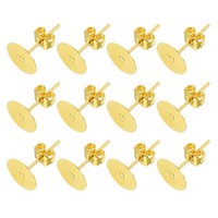 100Stk Ohrstecker Und RüCkteile 8Mm/0 31Zoll Ohrstecker Tablett Gold