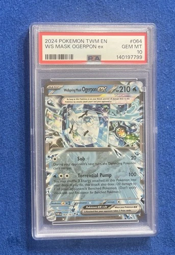 2024 POKEMON TWILIGHT MASQUERADE TWM EN #64 WS MASK OGERPON ex PSA 10