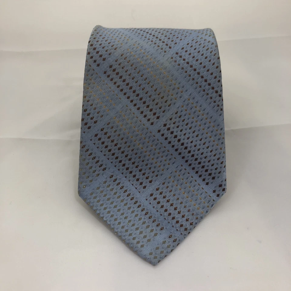 "Corbata Van Heusen azul y gris patrón diamante 59"" x 3,75""" Foto 2 de 4