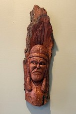 Hand Carved Wood Native American Style Wall Sculpture