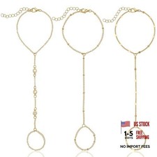 3 Pcs Gold Finger Chain Bracelet, Hand Bracelet with Finger Ring, Finger