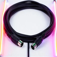 Monoprice MIDI Cable - 5 Pin DIN Connectors, Shielded, Molded Connector Shells,